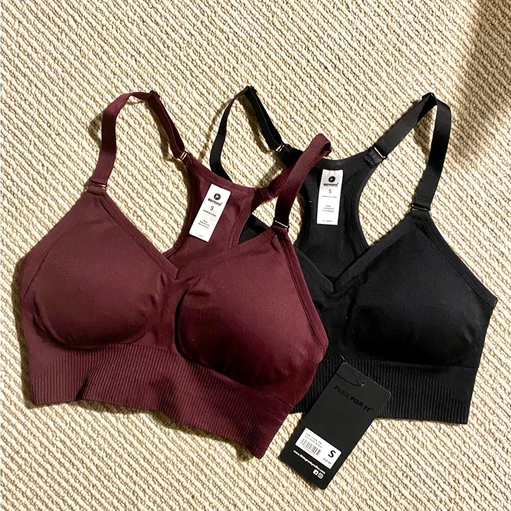 90 Degree By Reflex - Women's 2 Pack Seamless Sports Bra with Adjustable Straps
